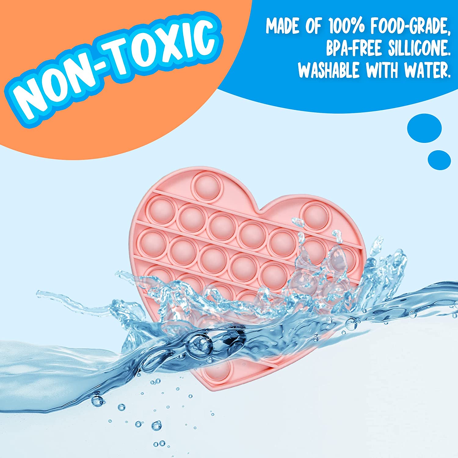 Push Pop Bubble Sensory Fidget Toy, 12-Pack Poppers Fidget Toy, Square, Heart, Round, Octagon, Paste