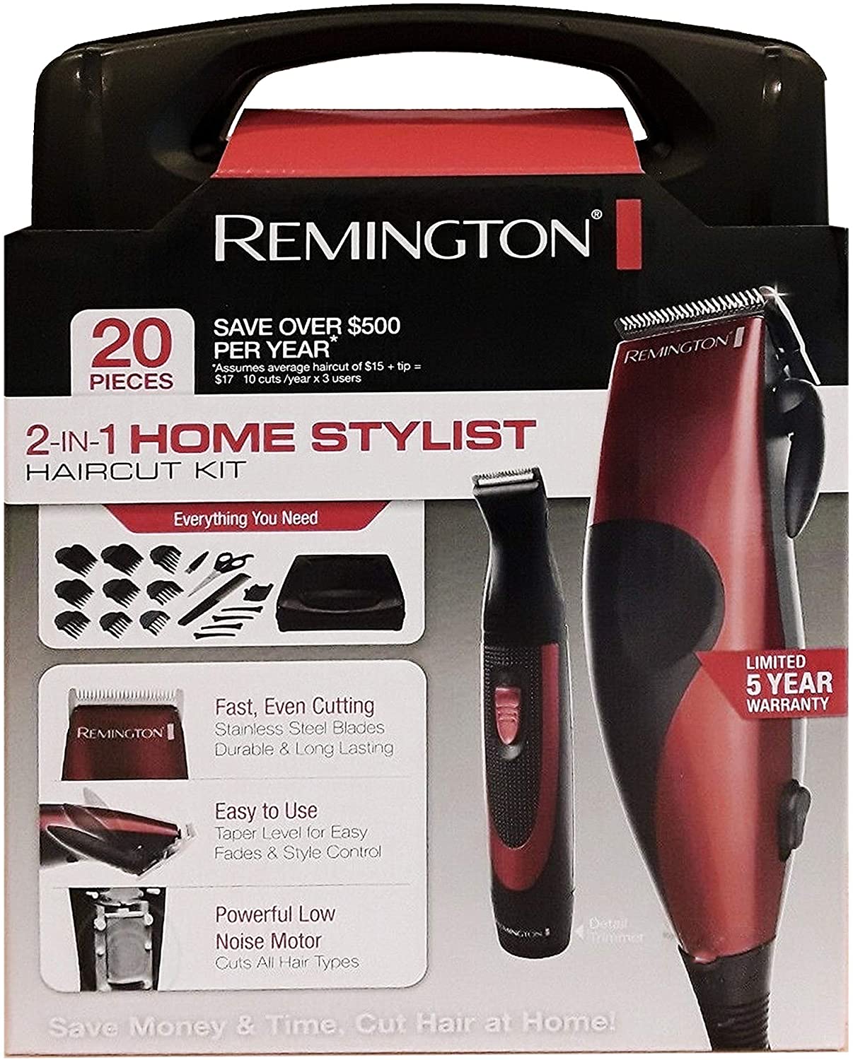 Remington HC1094 Home Barber Haircut Clipper Kit 14pc