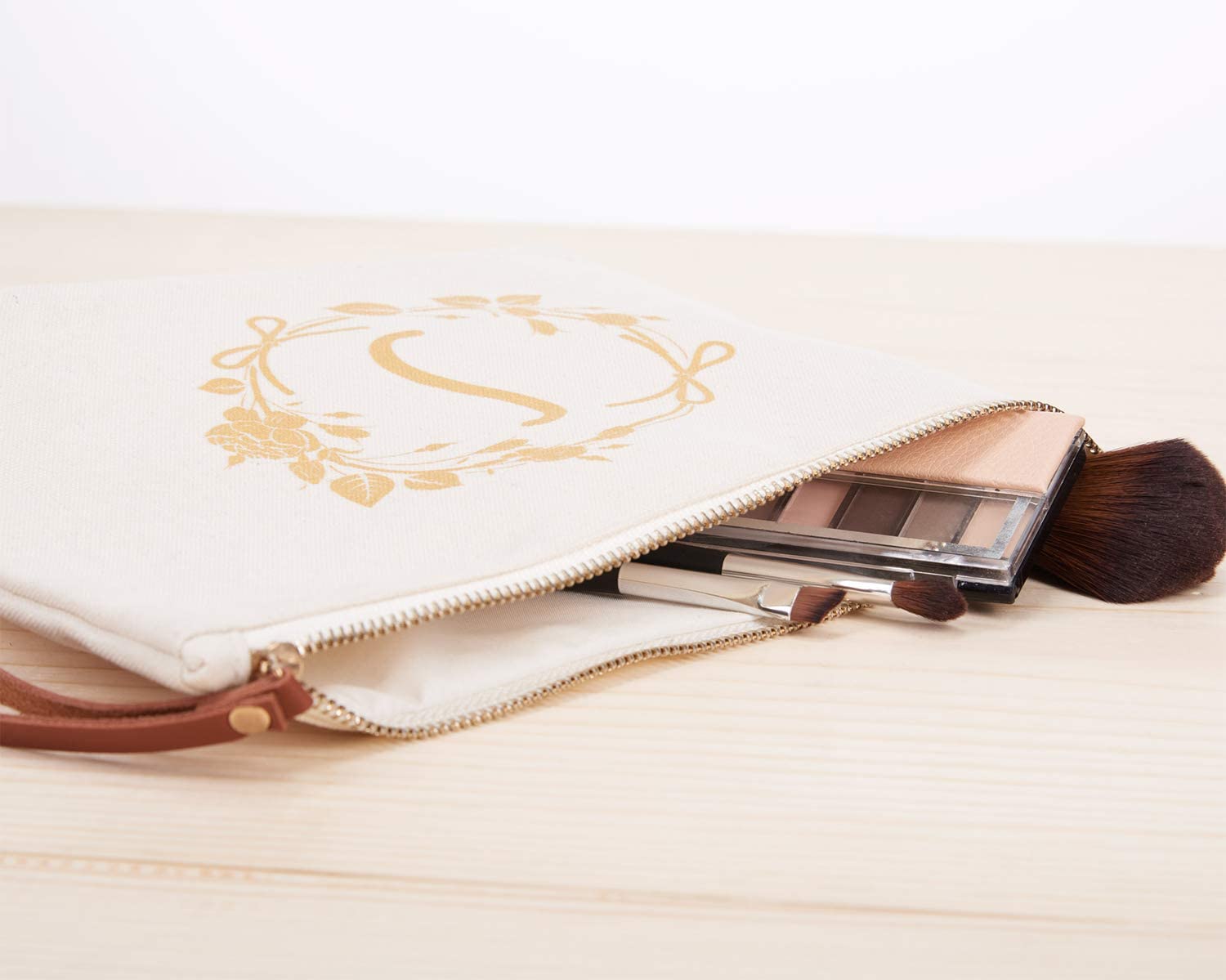 ElegantPark Monogrammed Gifts for Women Personalized Makeup Bag Monogram Q Initial Makeup Bag for We