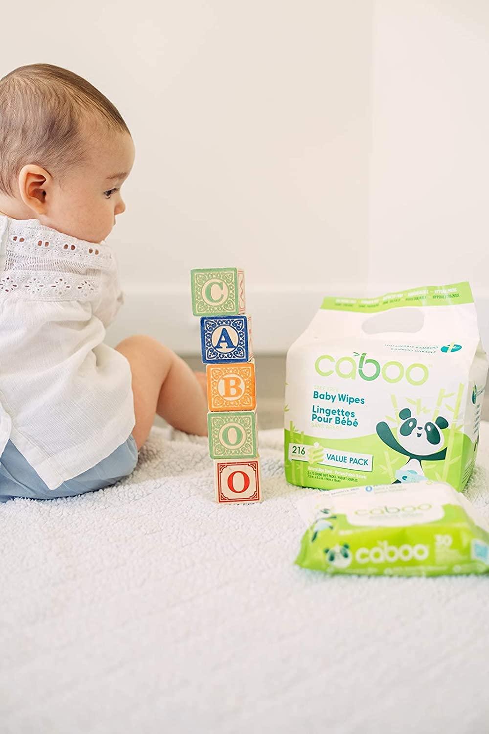 Caboo Tree Free Bamboo Baby Wipes, Eco-Friendly Naturally Derived Baby Wipes for Sensitive Skin, 8 R