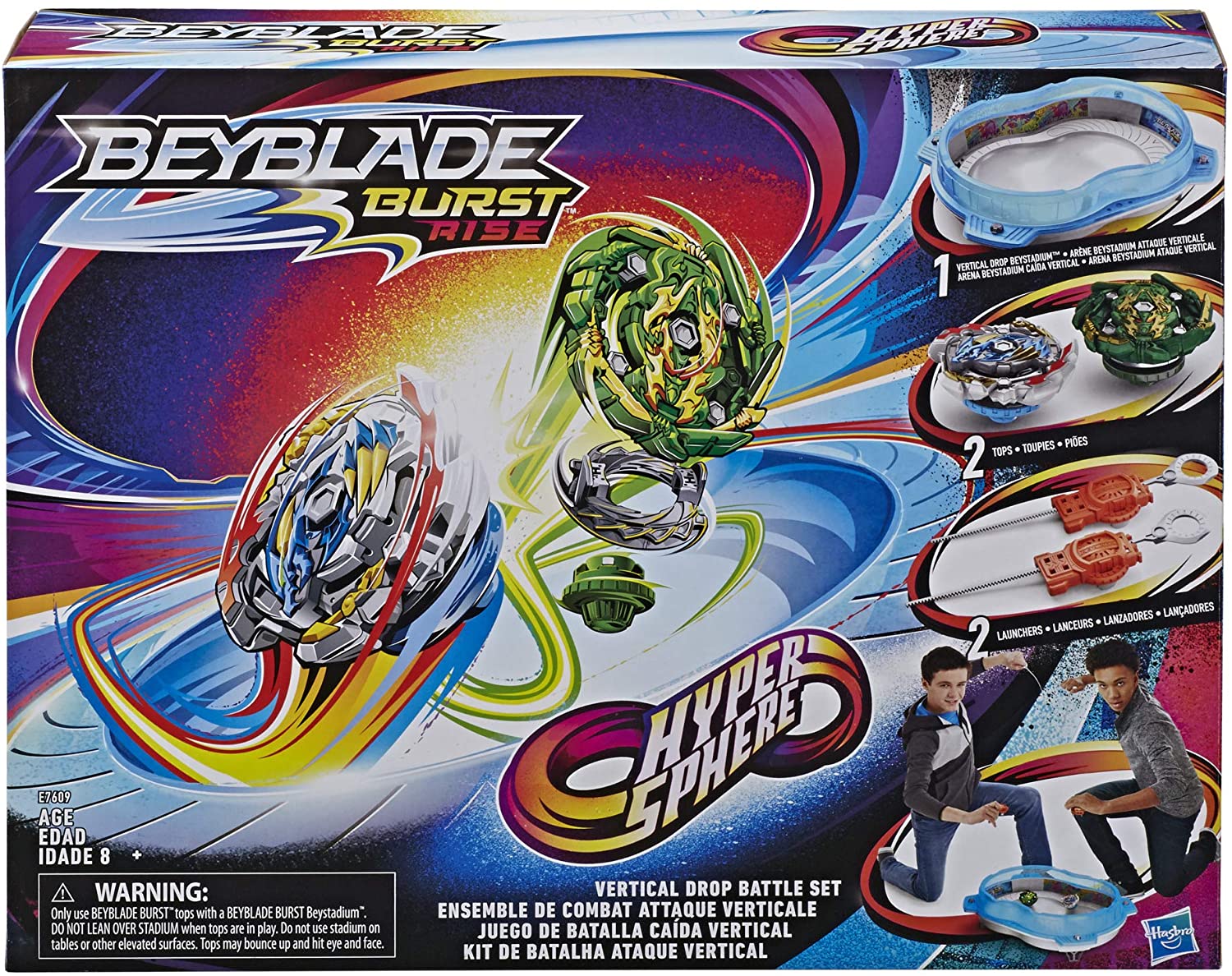 Beyblade Burst Rise Hypersphere Vertical Drop Battle Set -- Complete Set with Beystadium, 2 Battling