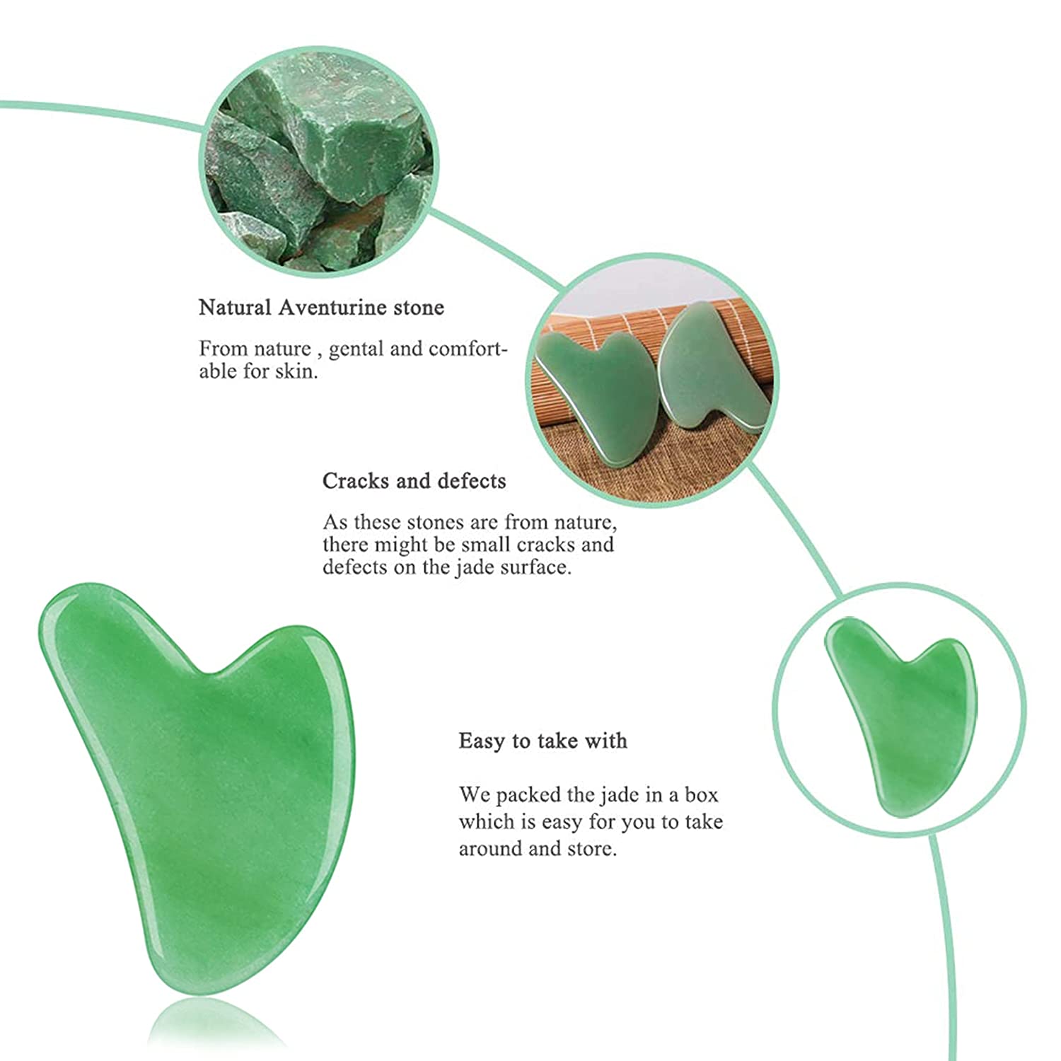 Fliurich Gua Sha Tool & Eye Massage,the ordinary peeling solution Natural Gua Sha Scraping Massage T