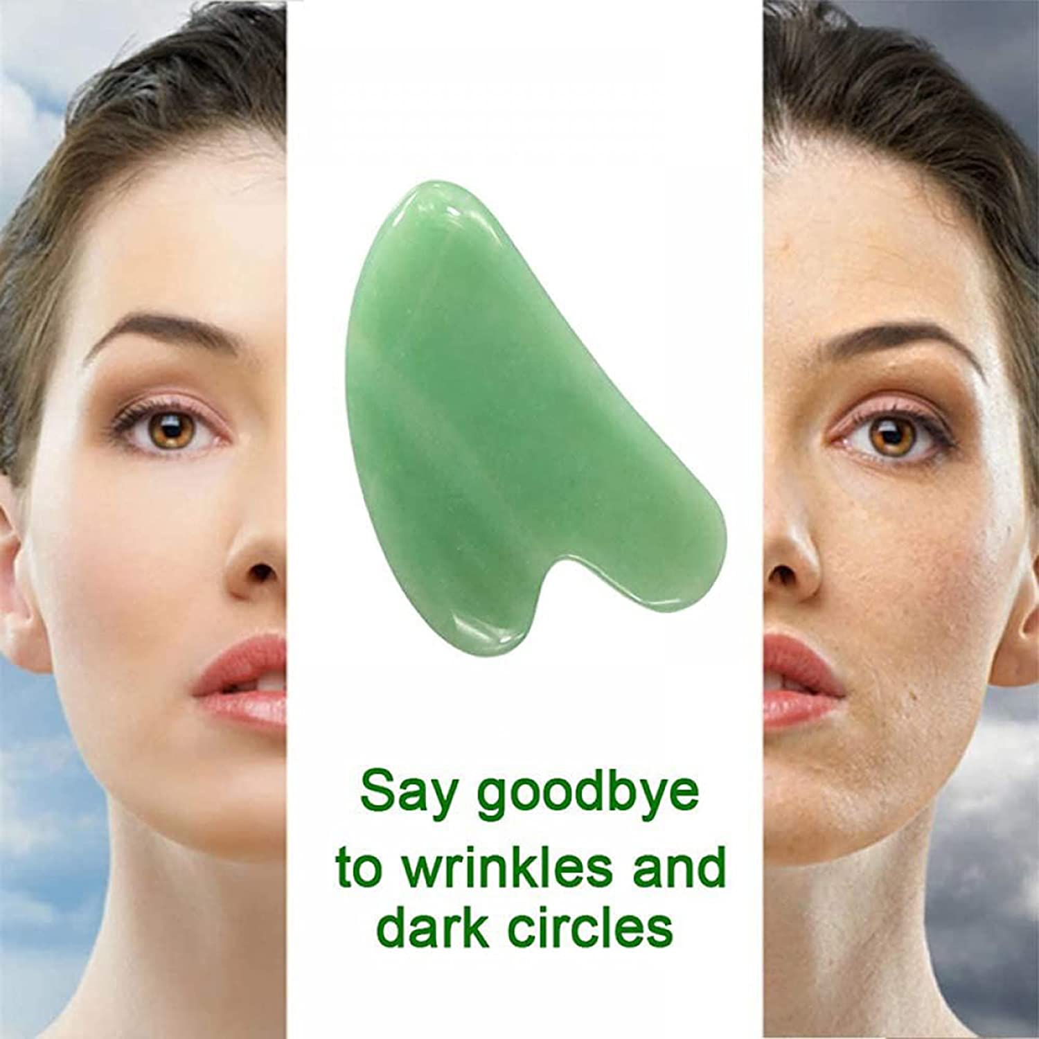 Fliurich Gua Sha Tool & Eye Massage,the ordinary peeling solution Natural Gua Sha Scraping Massage T