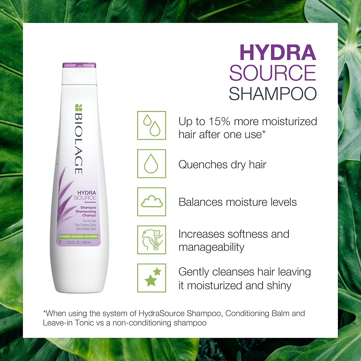 BIOLAGE Hydrasource Shampoo & Conditioning Balm Bundle| Hydrates & Moisturizes Dry Hair | Paraben-Fr