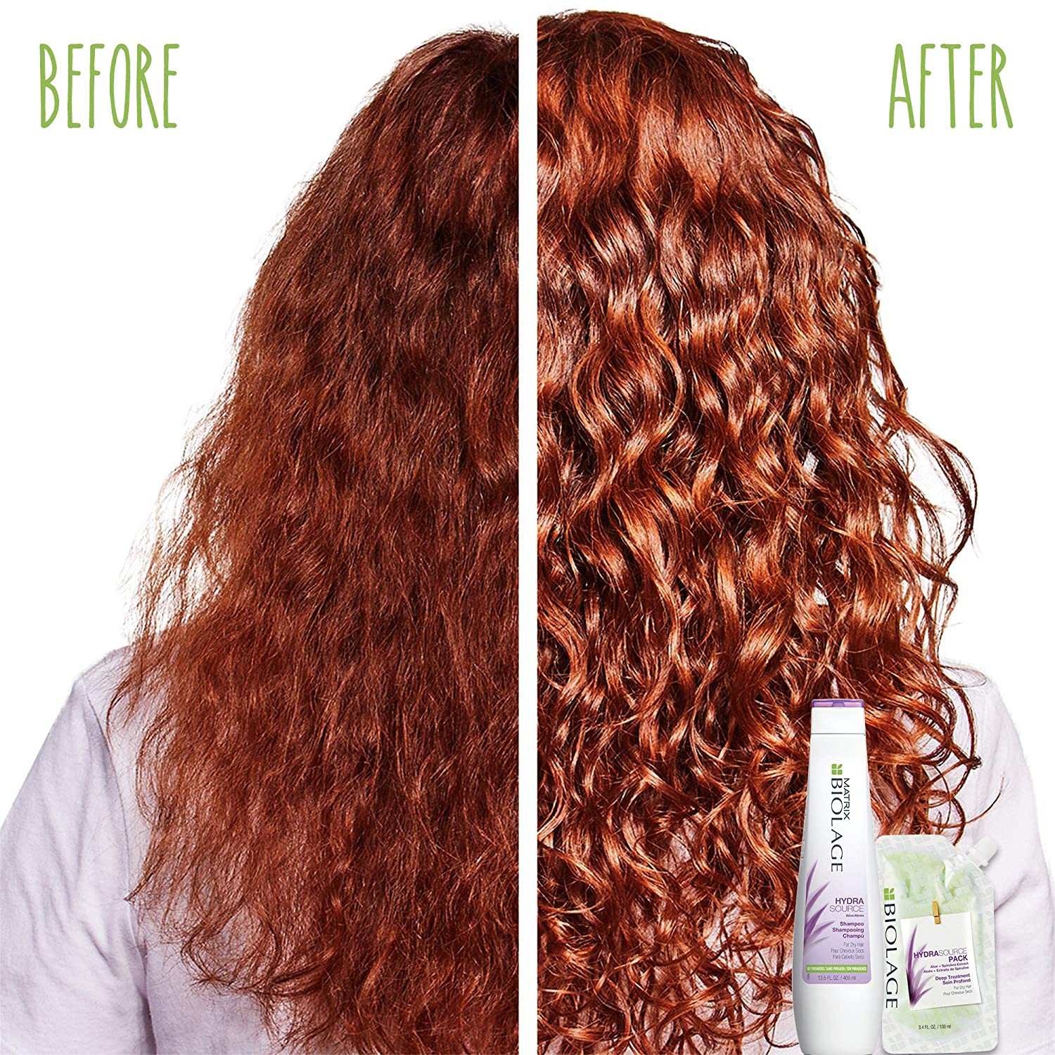 BIOLAGE Hydrasource Shampoo & Conditioning Balm Bundle| Hydrates & Moisturizes Dry Hair | Paraben-Fr