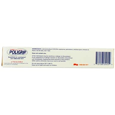 SUPER POLIGRIP Denture Adhesive Cream Original 2.40 oz (Pack of 4)