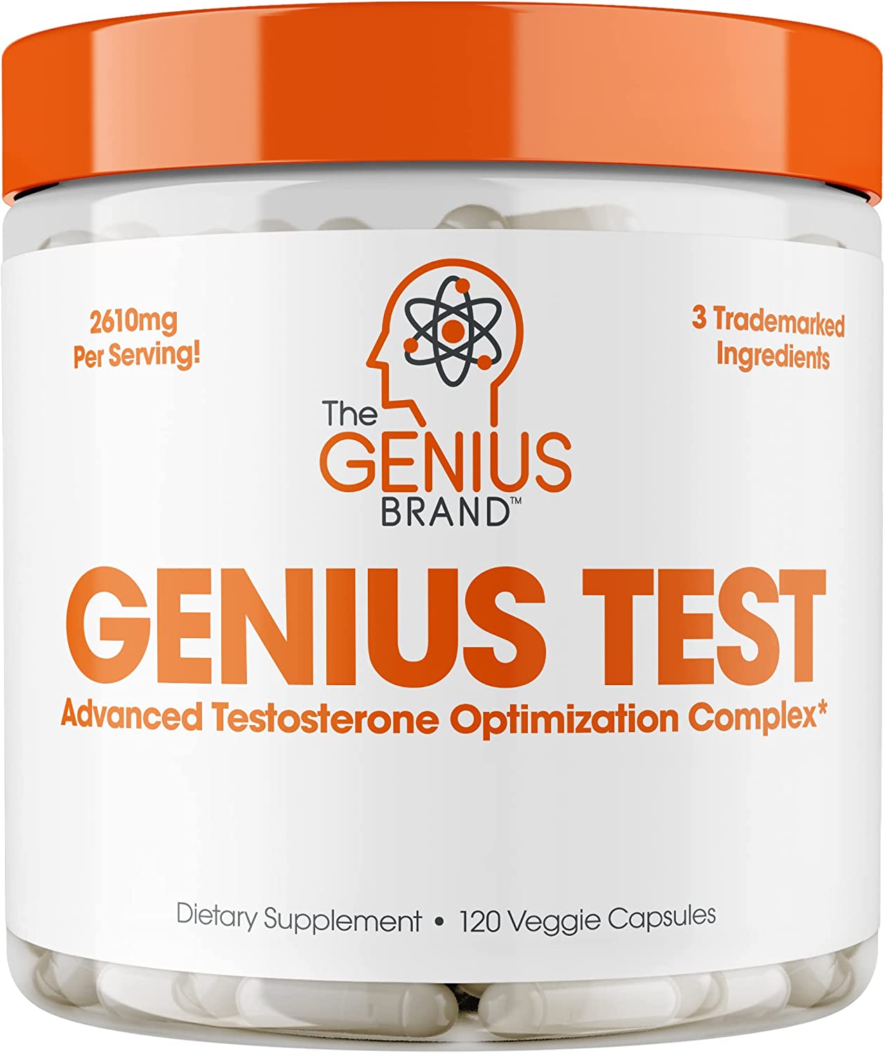 Genius Test - The Smart Testosterone Booster For Men | Natural Energy Supplement, Brain & Libido Sup