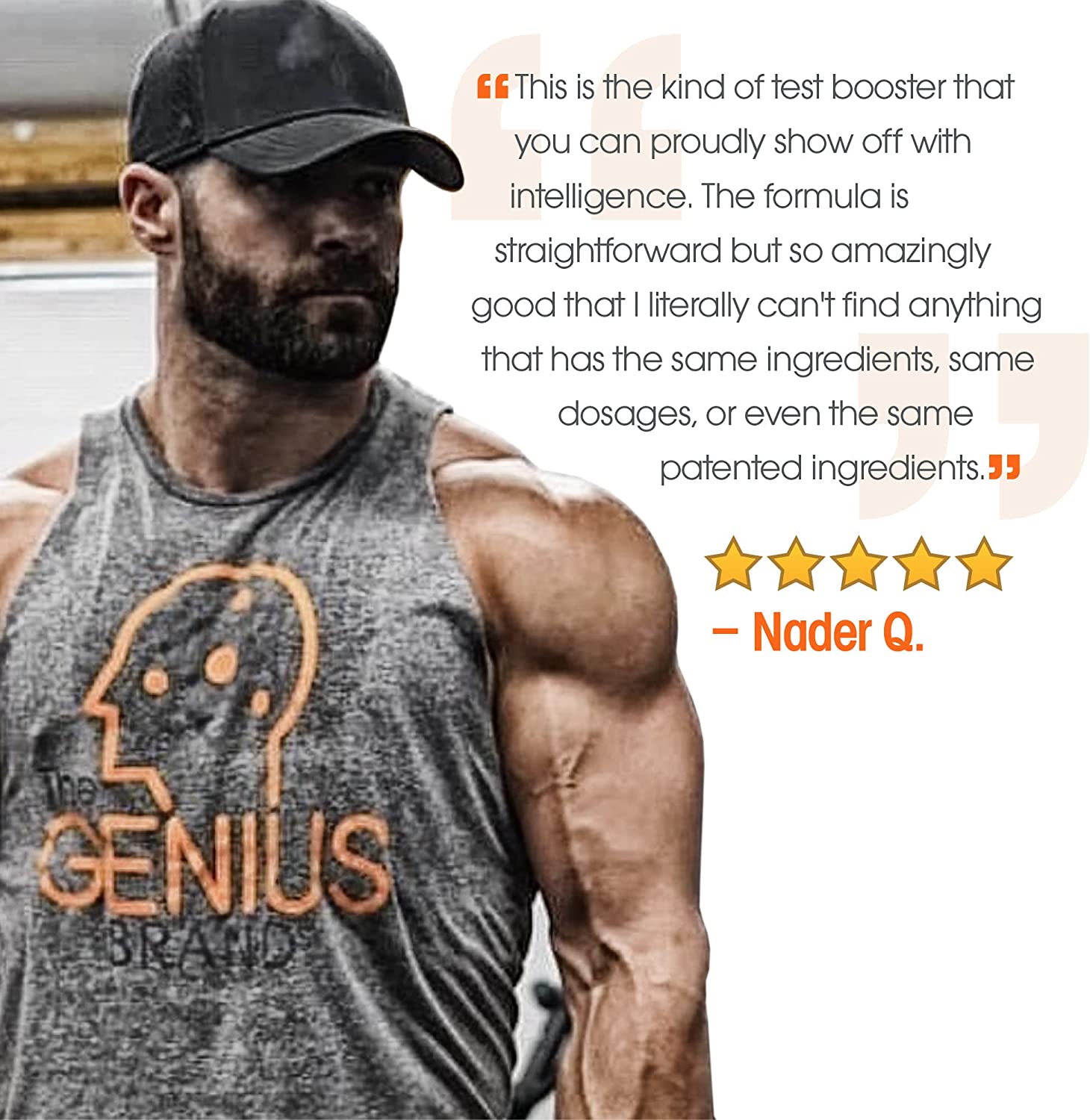 Genius Test - The Smart Testosterone Booster For Men | Natural Energy Supplement, Brain & Libido Sup