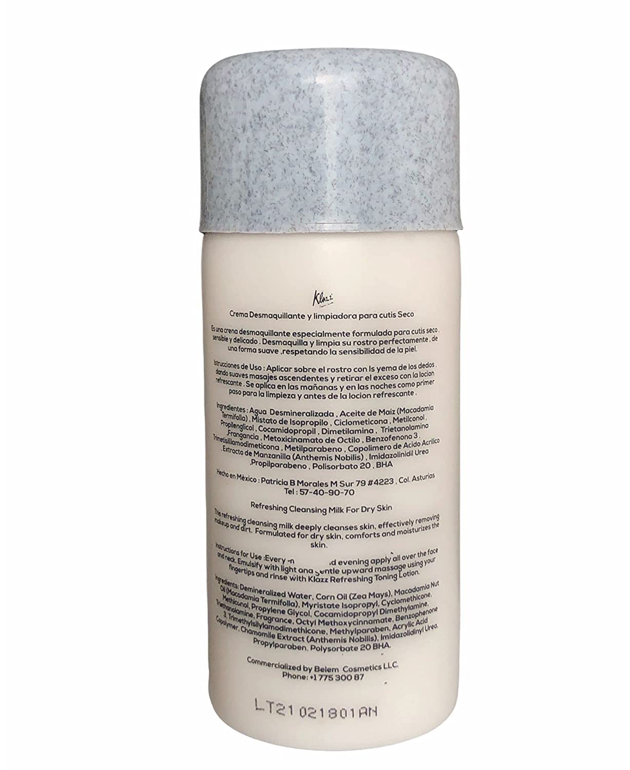 Make-up Remover and Cleansing Liquid Cream with Chamomile Extract (For Sensitive and Oily Skin)