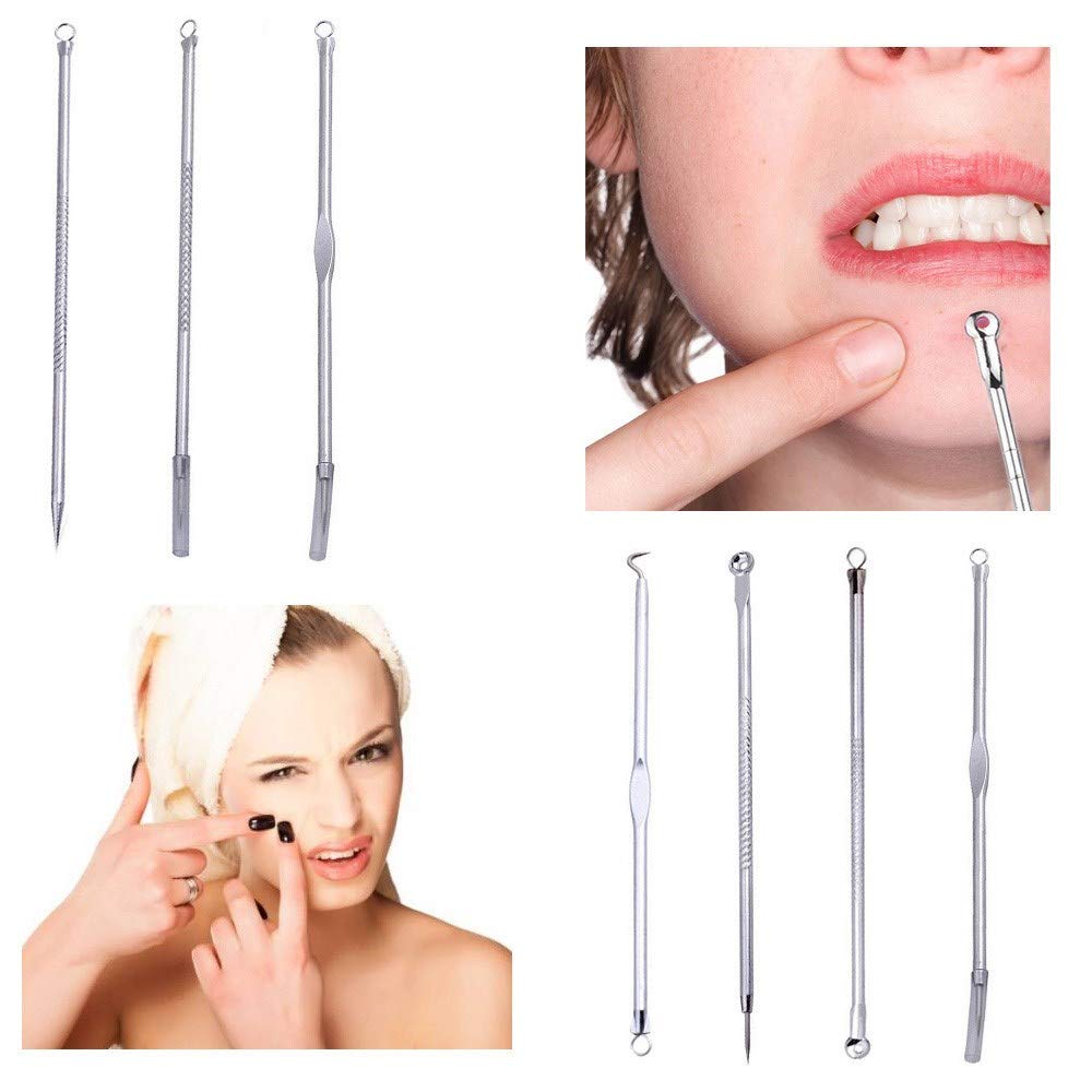 Stainless Facial Acne Spot Pimple Remover Extractor Tool Comedone,Pimple Blemish Comedone Acne Extra