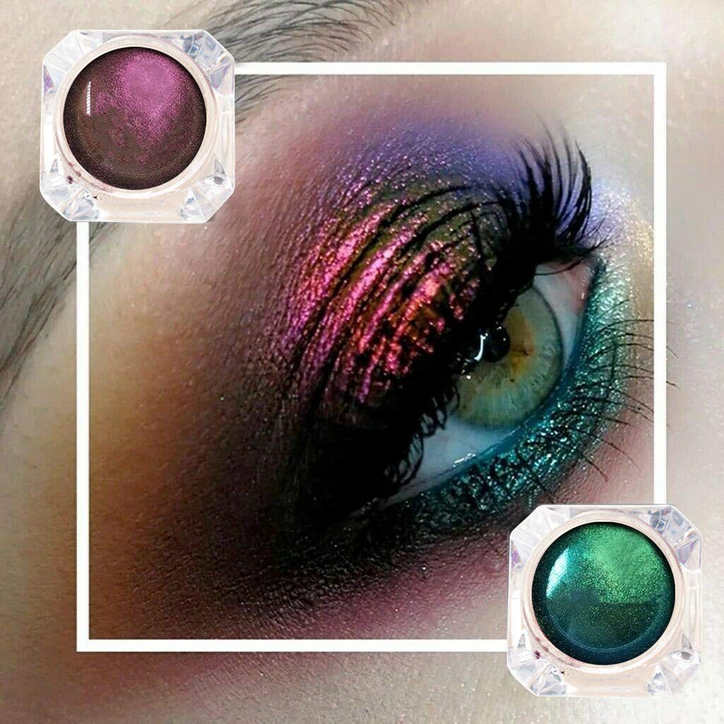 FeiFei66 4Color Multi-Chrome Shade Shifting Pigments Eye Shadow with Face Towel Set Optical Chameleo