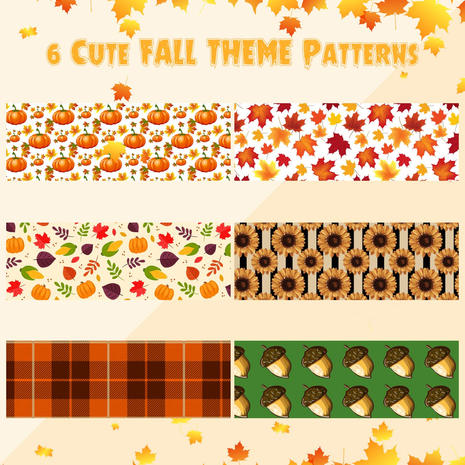 6 Pieces Fall Hair Scrunchies Autumn Hair Accessories Velvet Scrunchy Maple Leaves Pumpkin Hair Ties