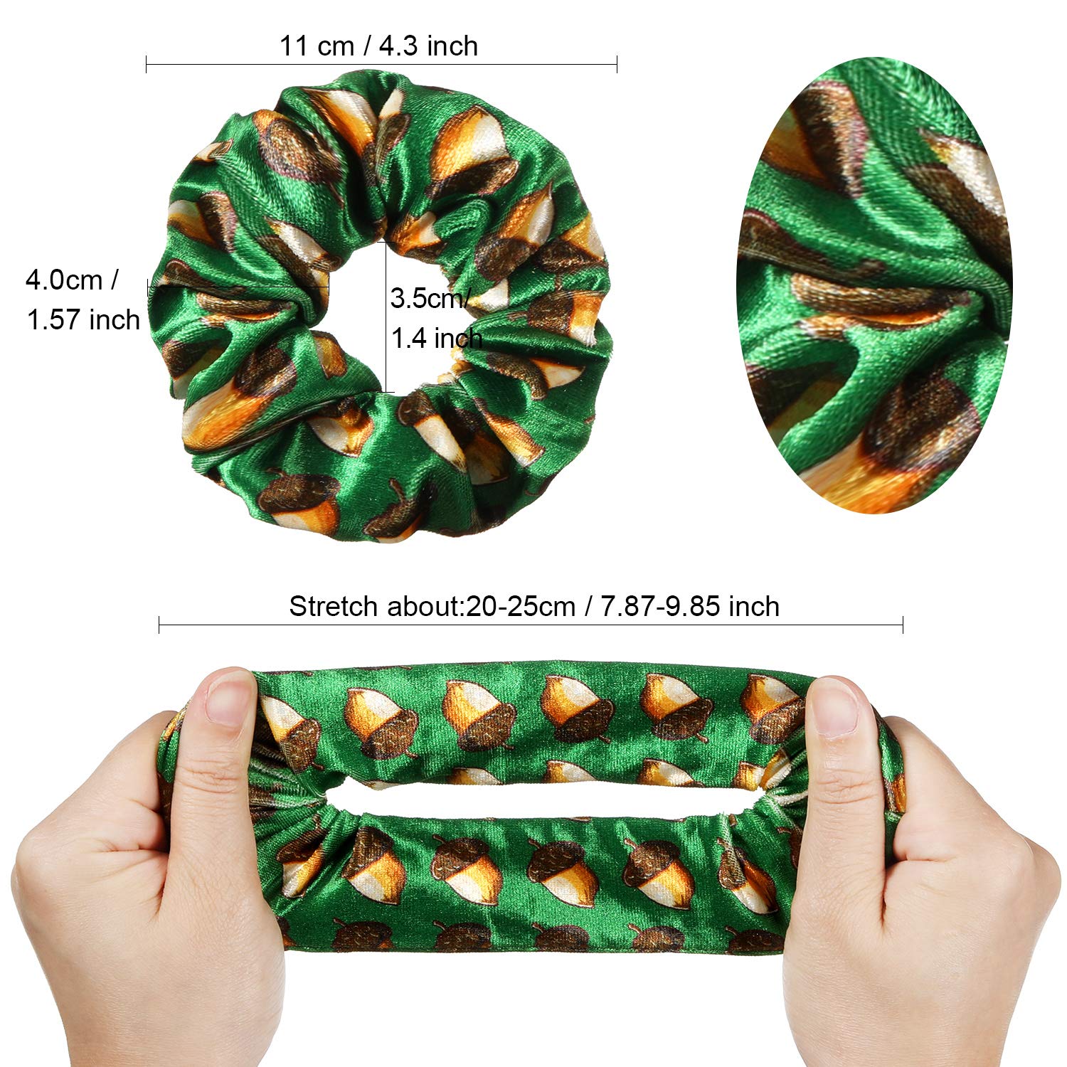 6 Pieces Fall Hair Scrunchies Autumn Hair Accessories Velvet Scrunchy Maple Leaves Pumpkin Hair Ties