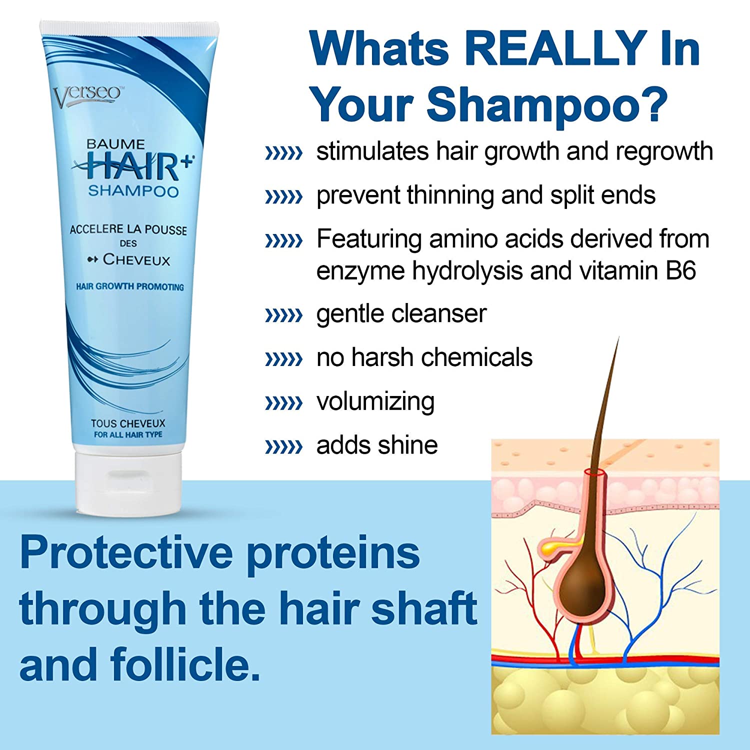 Verseo Sup Hair & Best Hair Growth Shampoo and/or Conditioner Treatment Comb| Repairing Damaged Hair