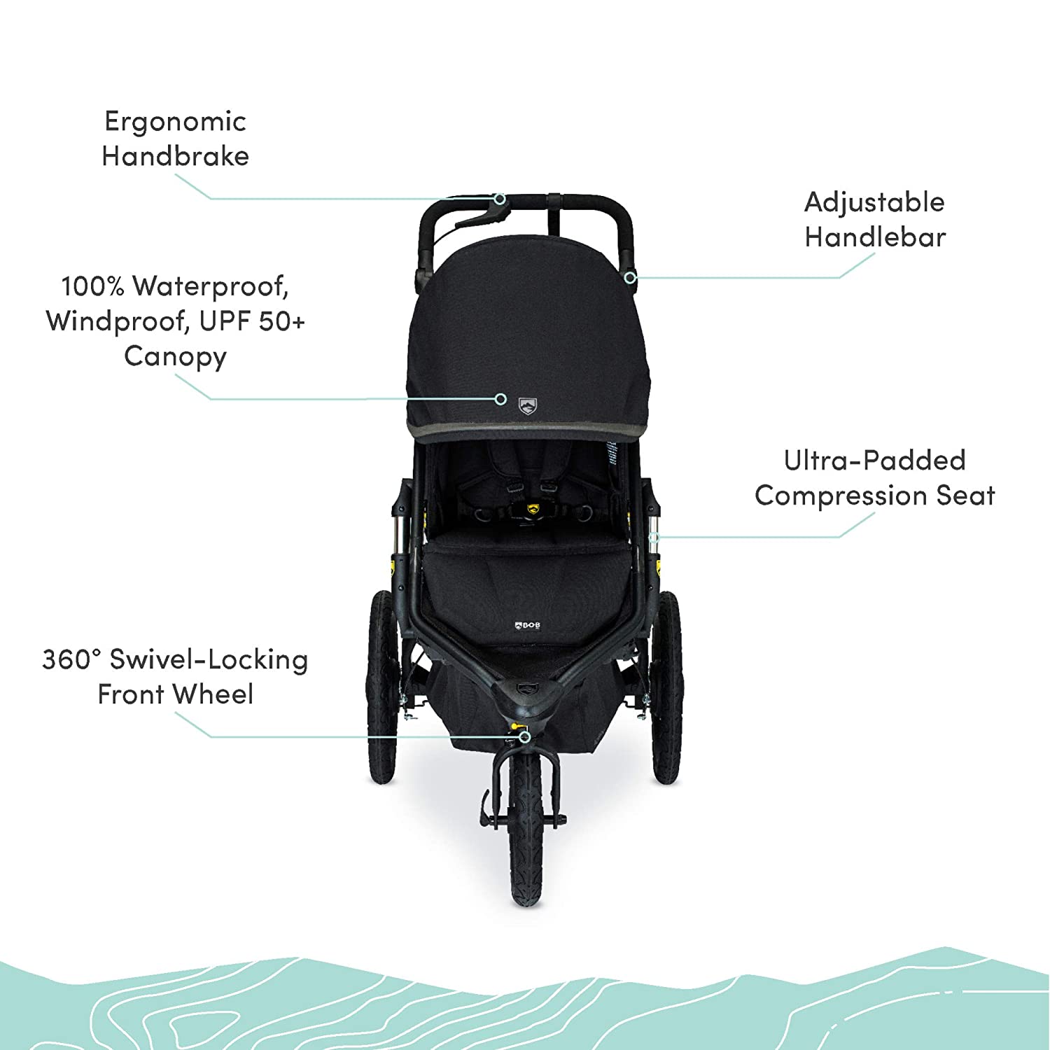 BOB Gear Alterrain Pro Jogging Stroller, Black