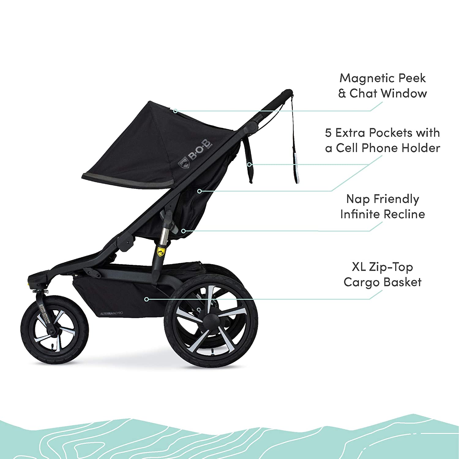 BOB Gear Alterrain Pro Jogging Stroller, Black