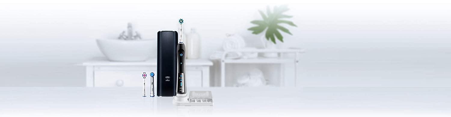 Electric Toothbrush, Oral-B Pro 7000 SmartSeries Black Electronic Power Rechargeable Toothbrush with