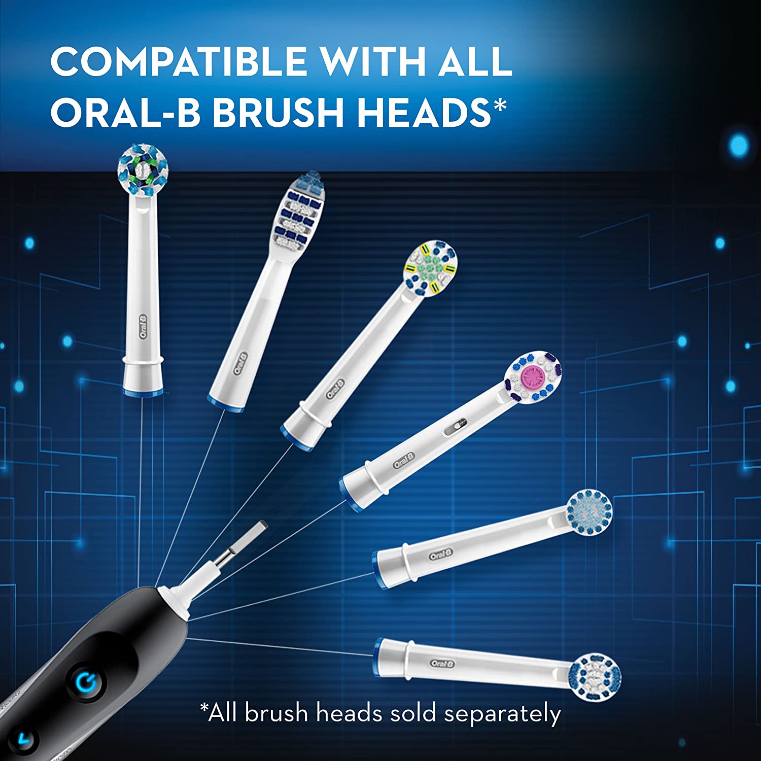 Electric Toothbrush, Oral-B Pro 7000 SmartSeries Black Electronic Power Rechargeable Toothbrush with