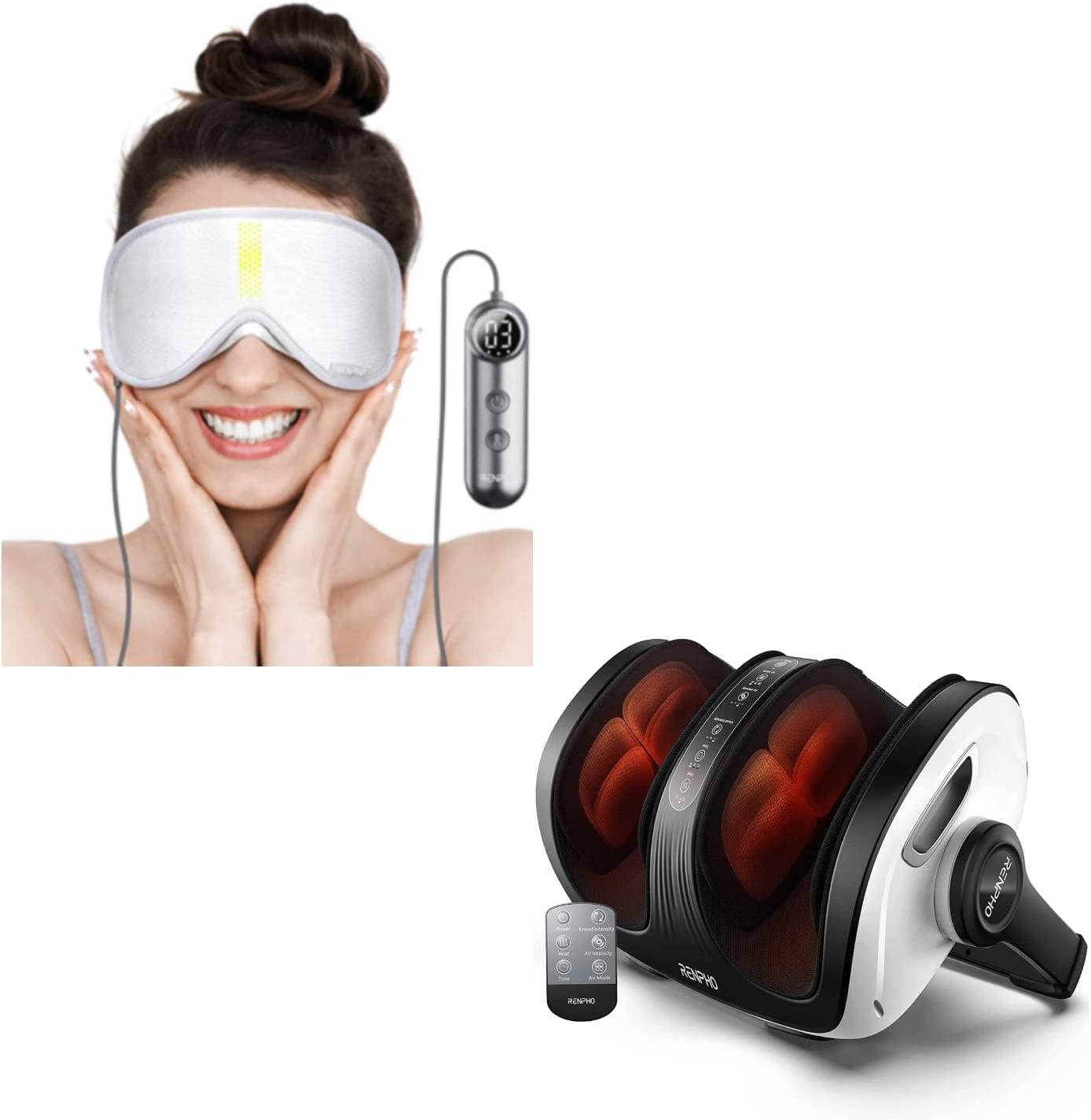 Eye Mask for Sleeping & Foot Massager Machine with Heat
