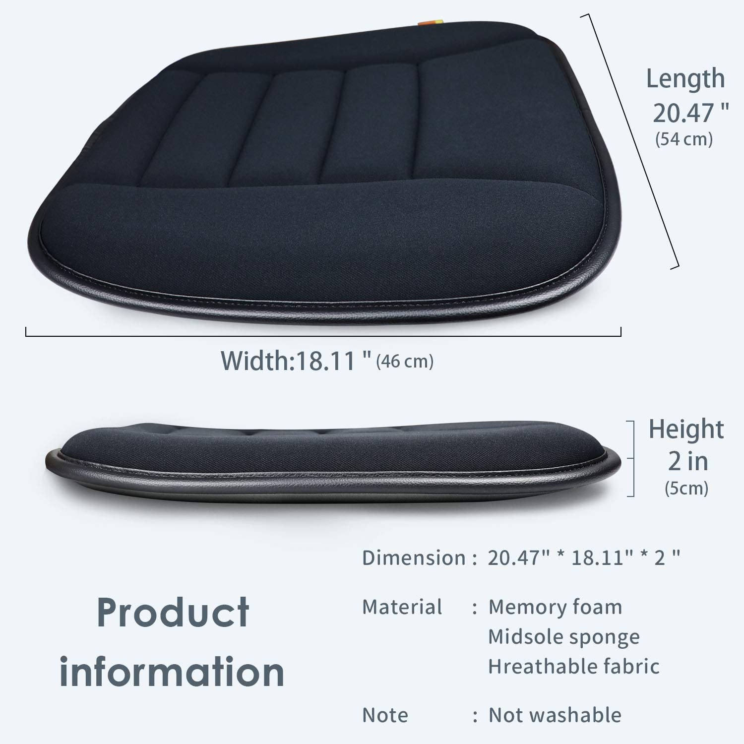RaoRanDang Car Seat Cushion Pad for Car Driver Seat Office Chair Home Use Memory Foam Seat Cushion (