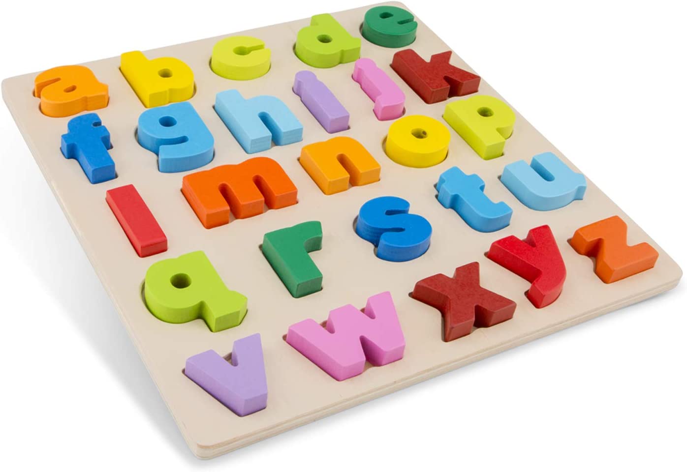 New Classic Toys Puzzle Alphabet Educational Wooden Toys for 2 Year Old Boy and Girl Toddlers Learn 