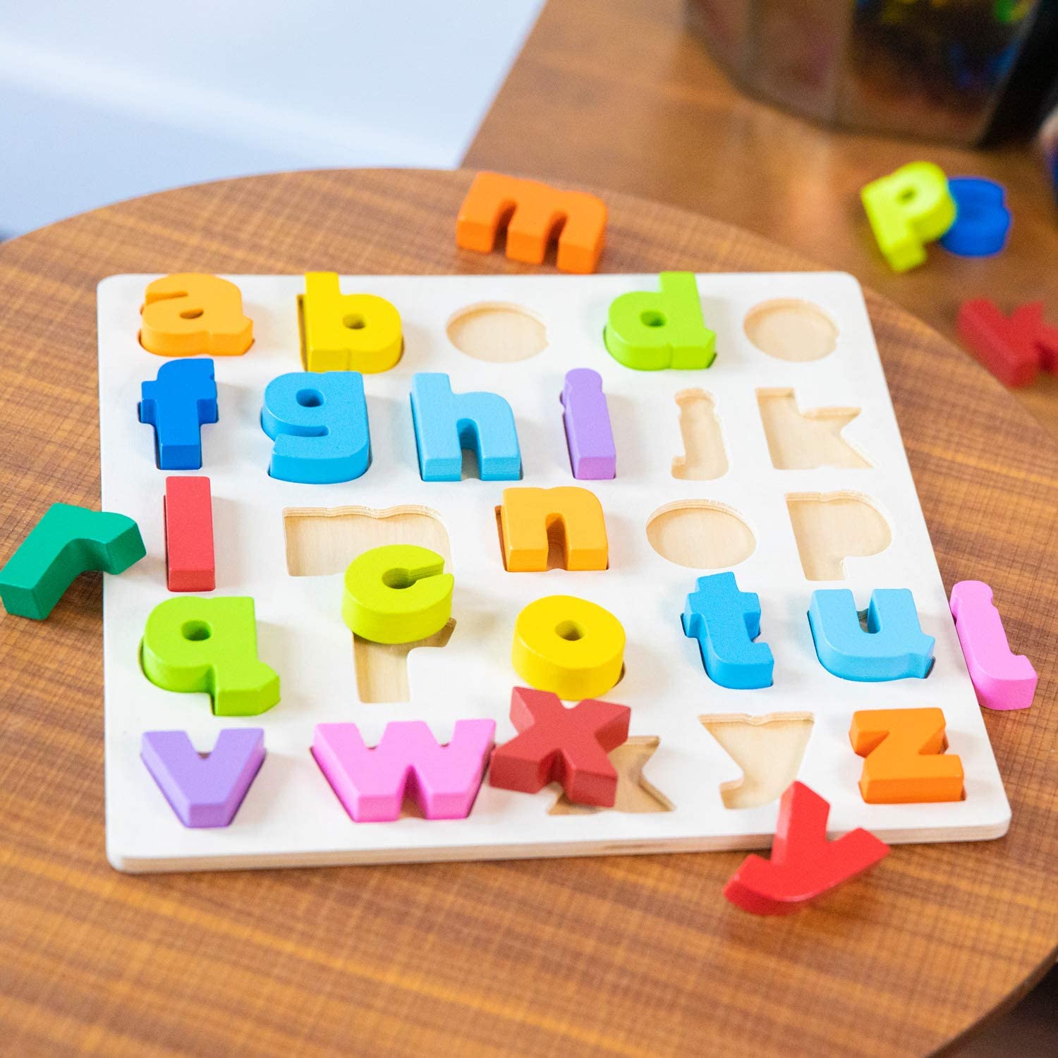 New Classic Toys Puzzle Alphabet Educational Wooden Toys for 2 Year Old Boy and Girl Toddlers Learn 