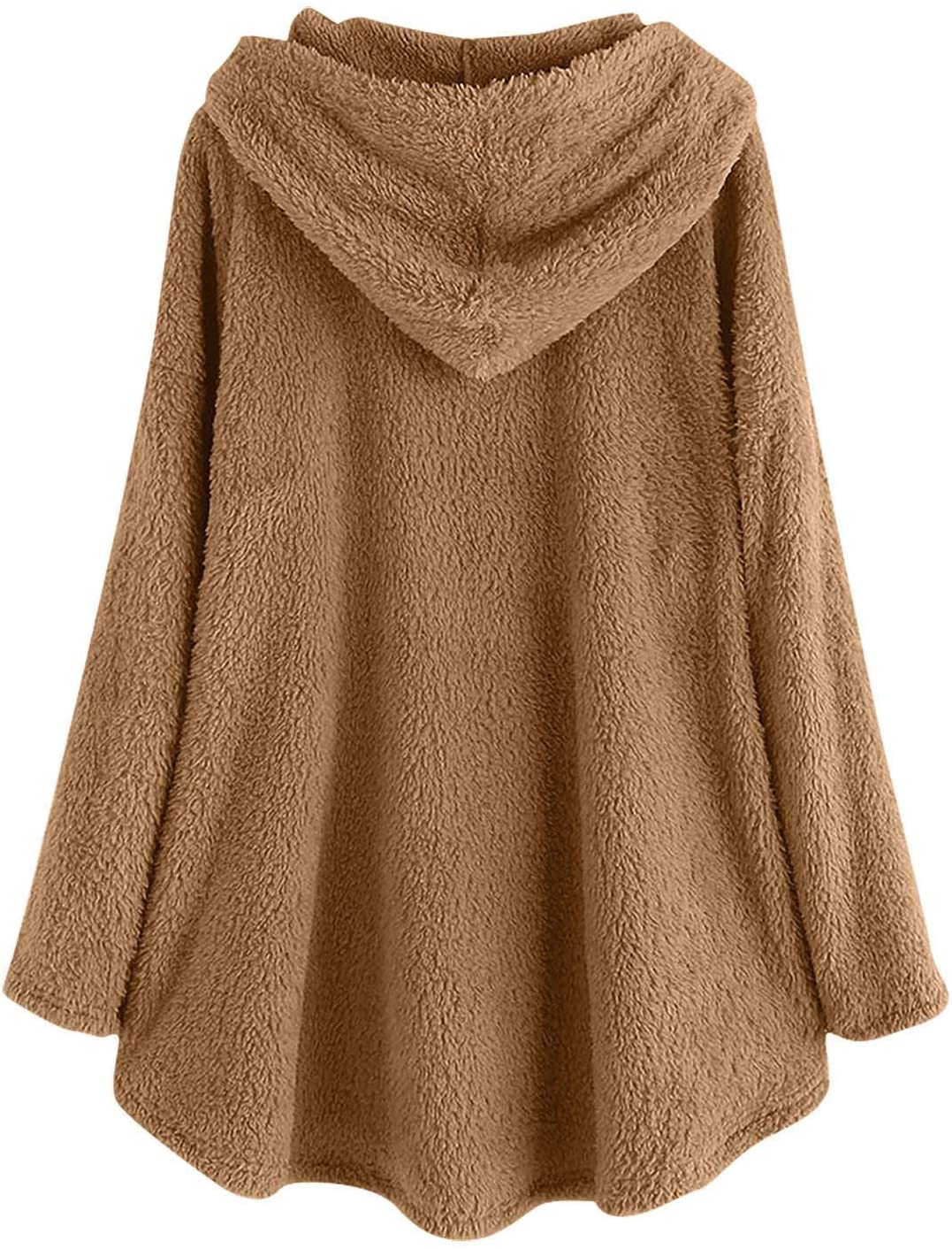 Dosoop Womens Fleece Warm Hoodie Fleece Pullover Autumn Winter Plush Cat Embroidery Plus Size Hooded