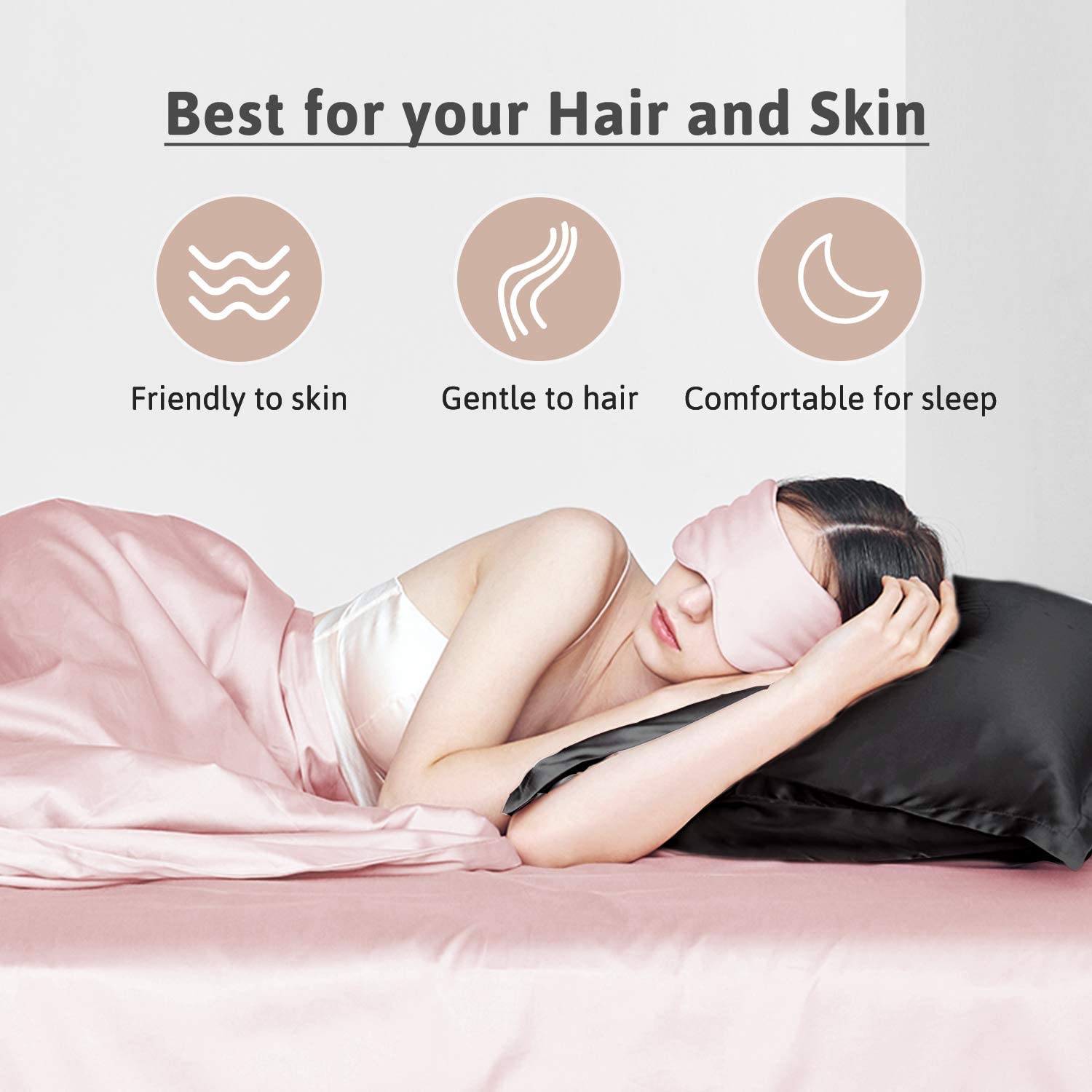 ATreebag 100% Mulberry Silk Pillowcase for Hair and Skin, Double Sided 19 Momme 600 Thread Count Pur