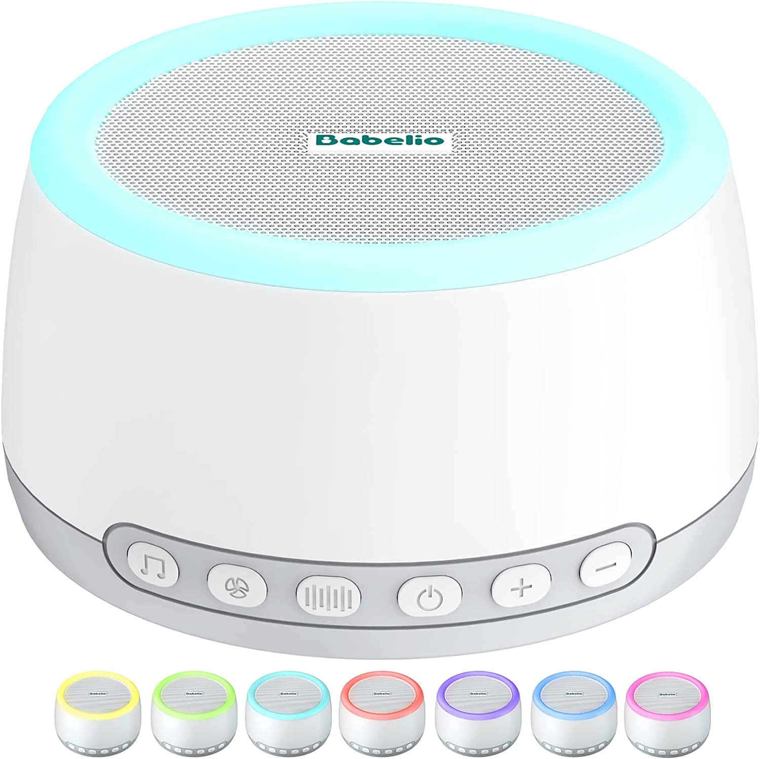 BABELIO White Noise Machine with Bluetooth, Sound Machine for Baby Kids Adults with Night Light, Noi