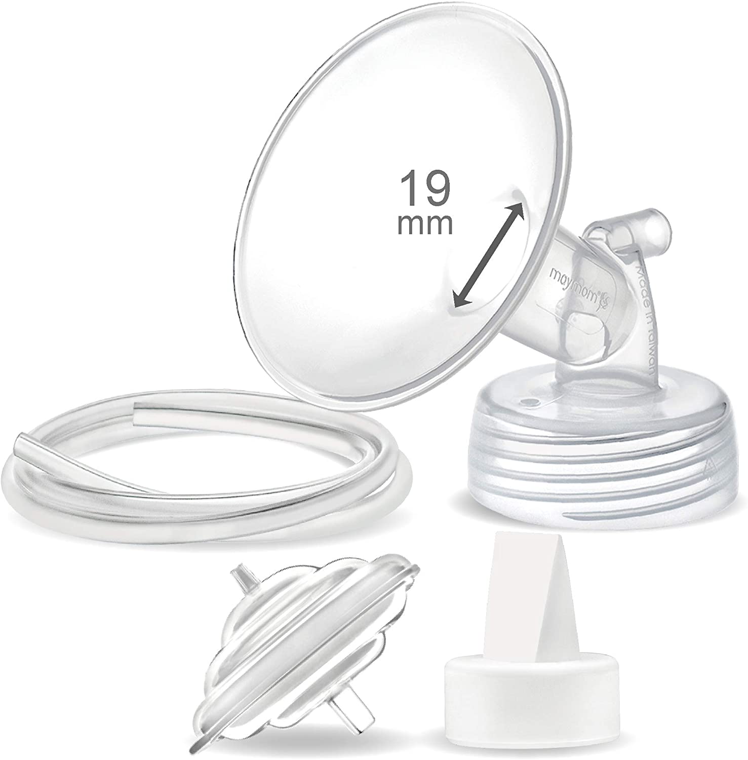 Maymom Pump Parts 1x Flange (19mm) 1 Valve 1 Tubing 1 Backflow Protector Compatible w Spectra S2 Spe