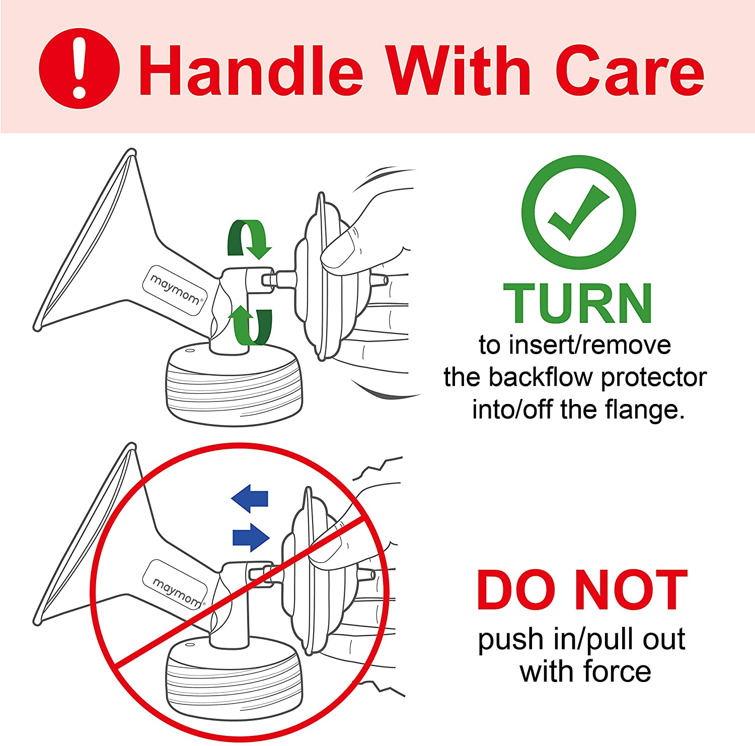 Maymom Pump Parts 1x Flange (19mm) 1 Valve 1 Tubing 1 Backflow Protector Compatible w Spectra S2 Spe