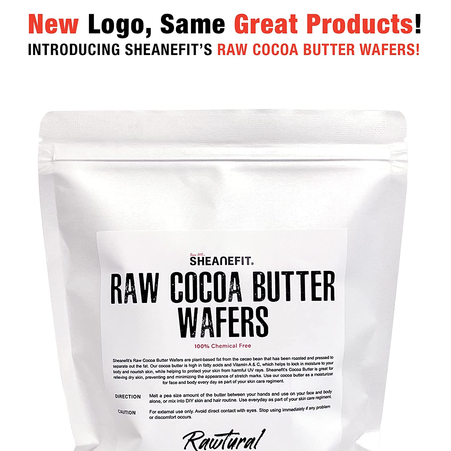 Sheanefit Raw Chemical Free Unrefined Cocoa Butter Wafers - Easy to Weigh, Great for DIY Body Butter