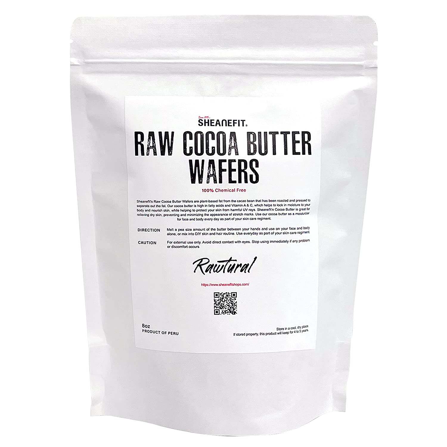 Sheanefit Raw Chemical Free Unrefined Cocoa Butter Wafers - Easy to Weigh, Great for DIY Body Butter