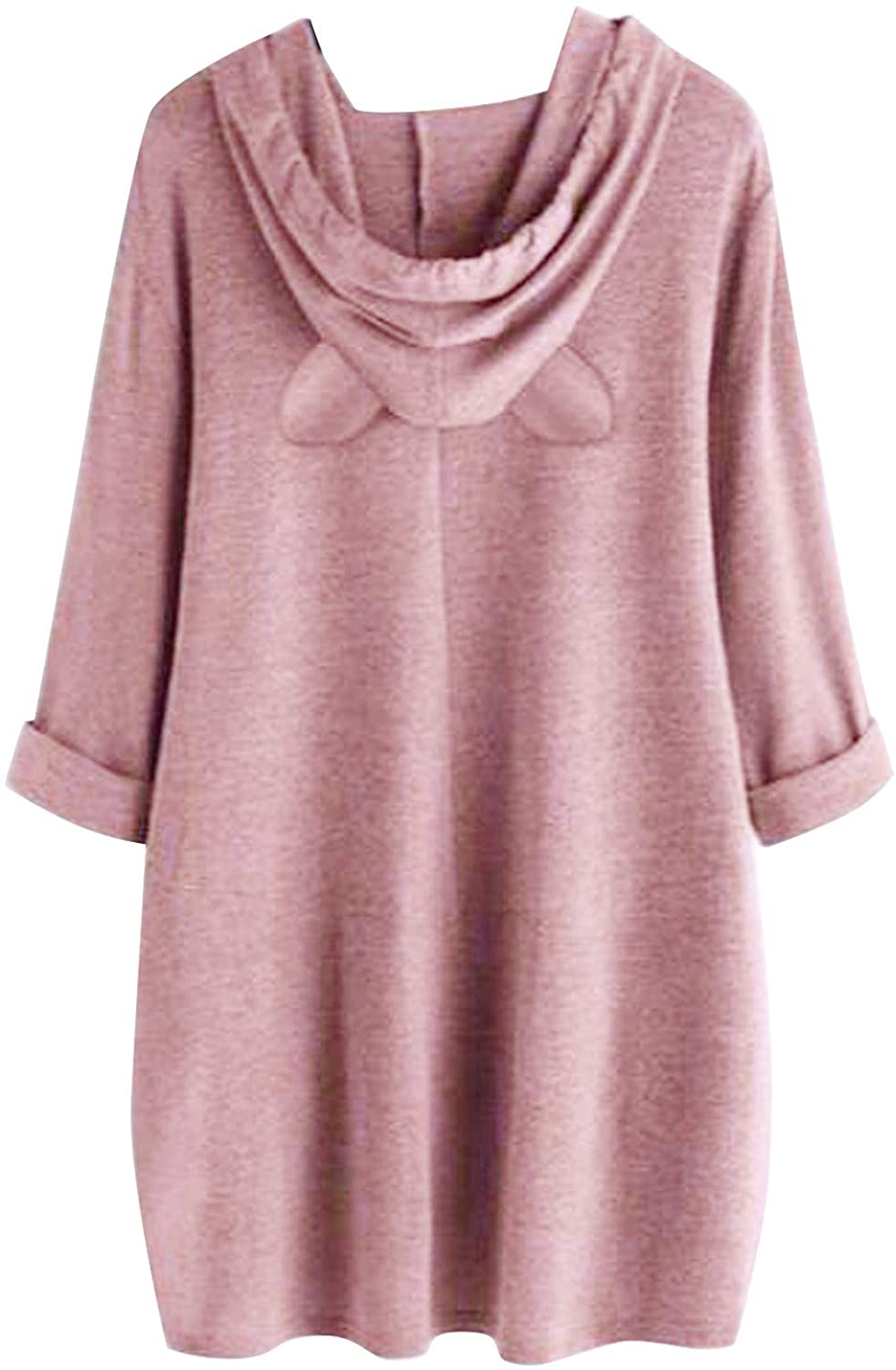 Dosoop Womens Long Sleeve Pocket Tops, Christmas Reindeer Print Hoodie Sweater Sweatshirt Hooded Pul