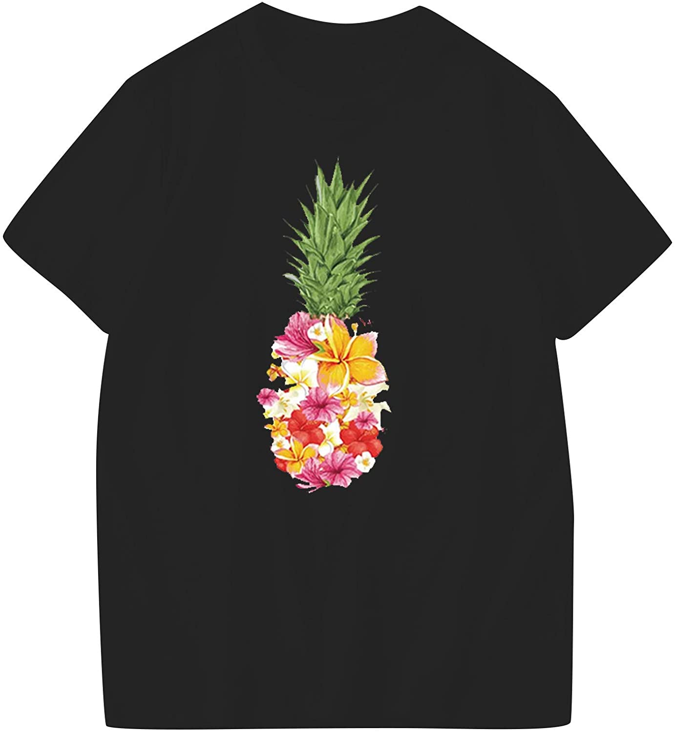 Dosoop Graphic T Shirts for Women Short Sleeve Colorful Print Crewneck Tee Shirts Tops Blouse Plus S