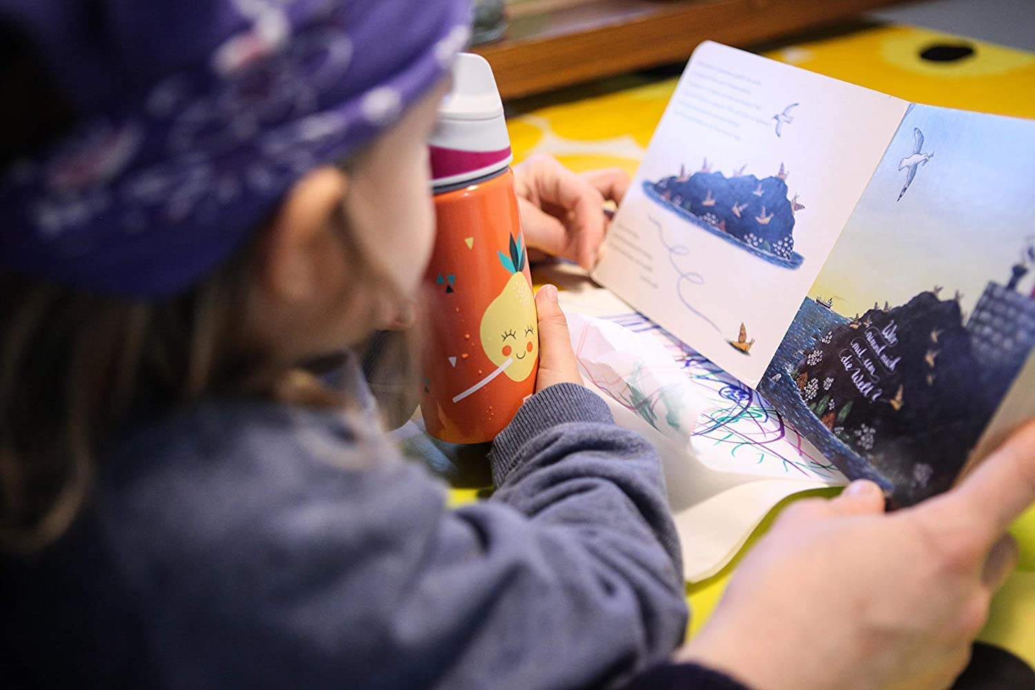 Sigg Miracle Lemon Kids Drinking Bottle (0.4 L), Durable Kids Bottle with Leak-Proof lid, one-Handed