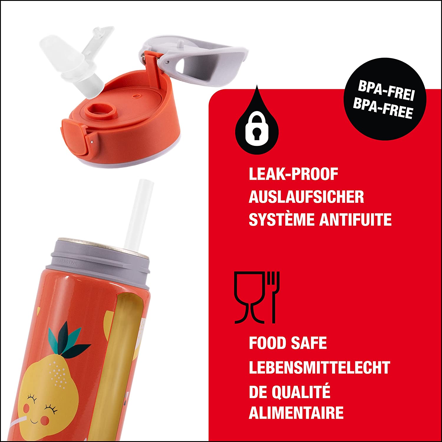 Sigg Miracle Lemon Kids Drinking Bottle (0.4 L), Durable Kids Bottle with Leak-Proof lid, one-Handed