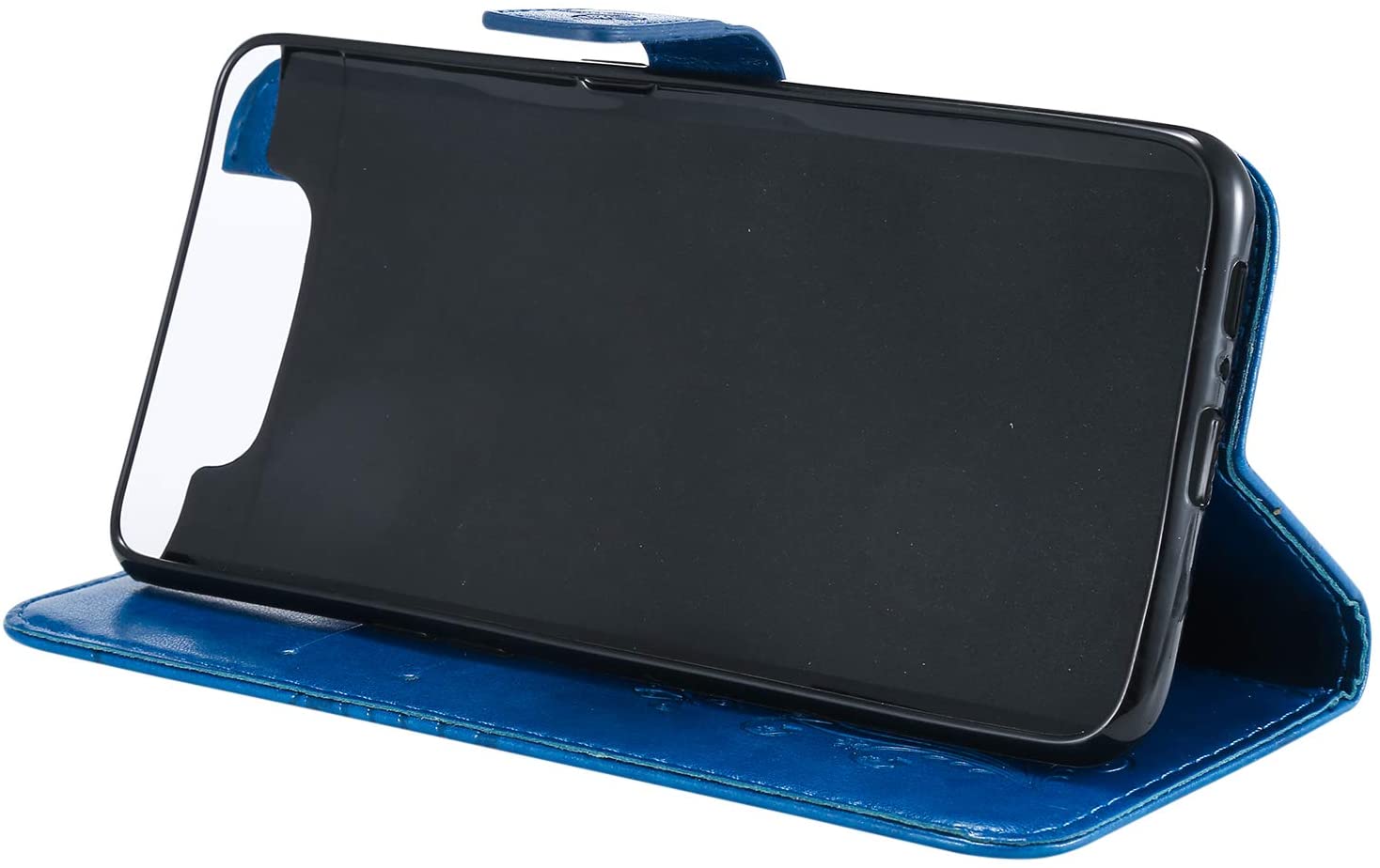 Amocase Wallet Leather Case with 2 in 1 Stylus for Samsung Galaxy A80,Premium Strap 3D Butterfly Mag