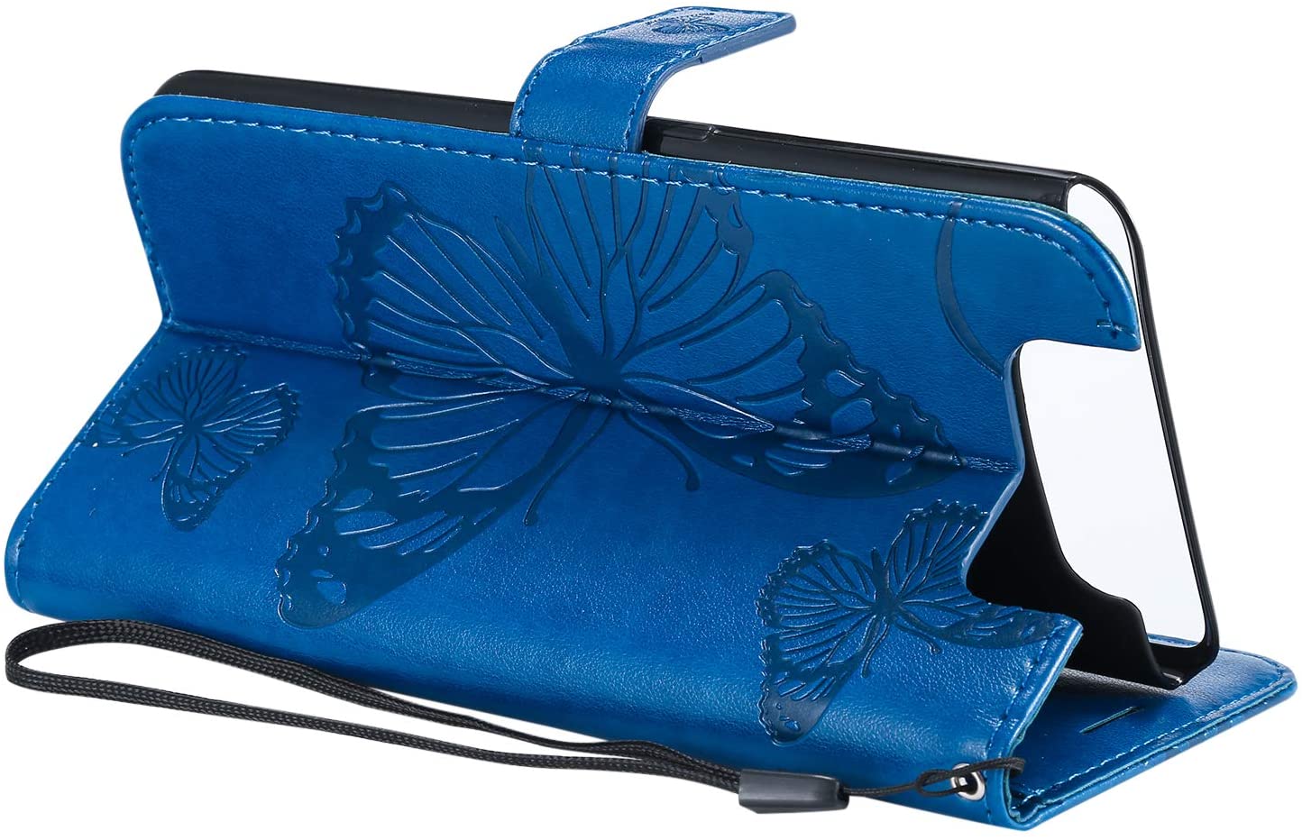 Amocase Wallet Leather Case with 2 in 1 Stylus for Samsung Galaxy A80,Premium Strap 3D Butterfly Mag