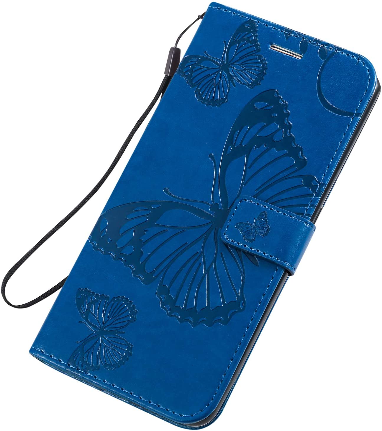 Amocase Wallet Leather Case with 2 in 1 Stylus for Samsung Galaxy A80,Premium Strap 3D Butterfly Mag