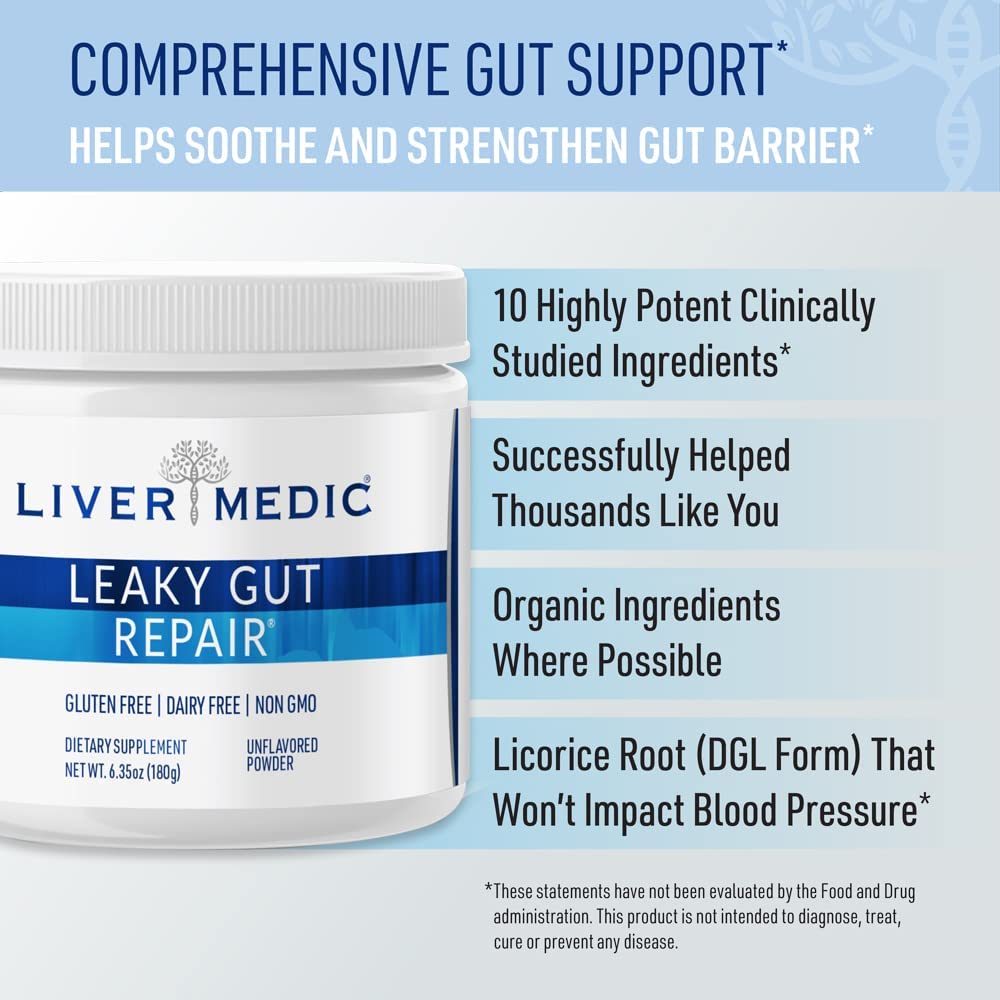 Leaky Gut Repair Powder – Glutamine Powder w/Slippery Elm & Marshmallow Root - Leaky Gut Repair Su