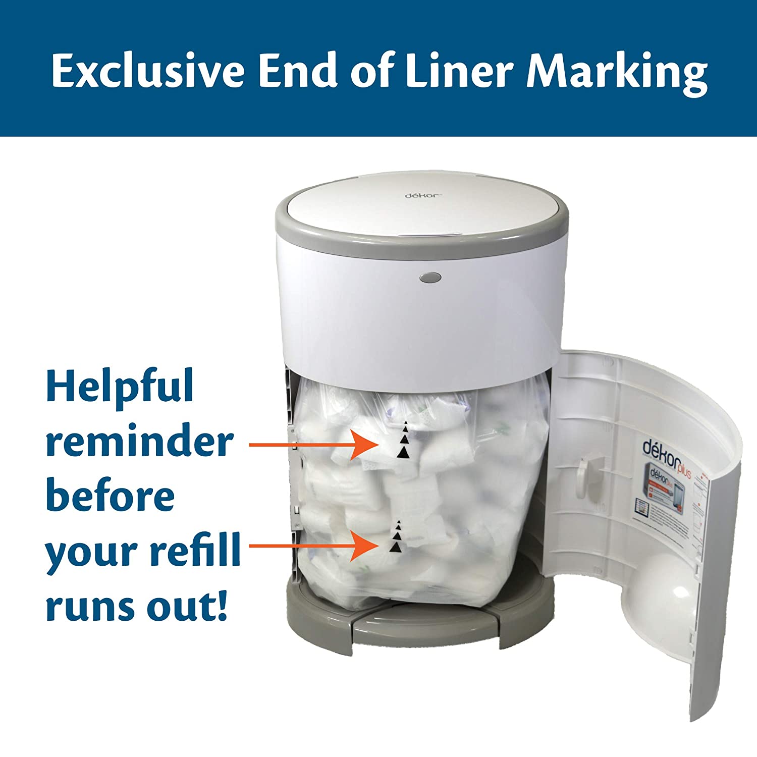 Dekor Plus Hands-Free Diaper Pail | Gray | Easiest to Use | Just Step – Drop – Done | Doesn’t
