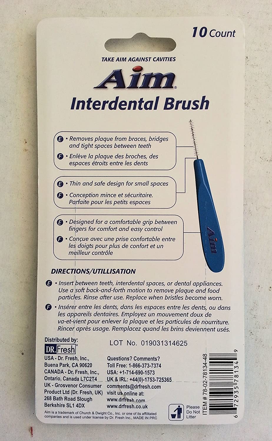 Aim Interdental Brush Picks (5 Pack) 50 Count by Aim BEAUTY