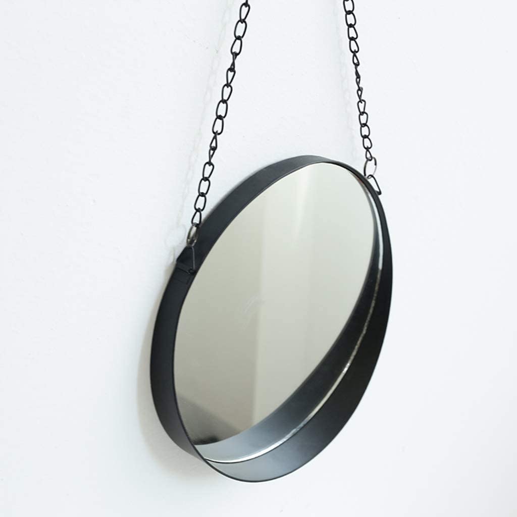 HLL Mirrors,Vanity Mirror Metal Makeup Mirror, Small Golden Home Wall-Mounted Mirror Nordic Style Be