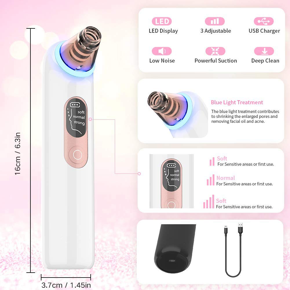 Blackhead Remover Pore Vacuum Cleaner - Electric Blackhead Cleaner Beauty Extractor, Comedo Removal 