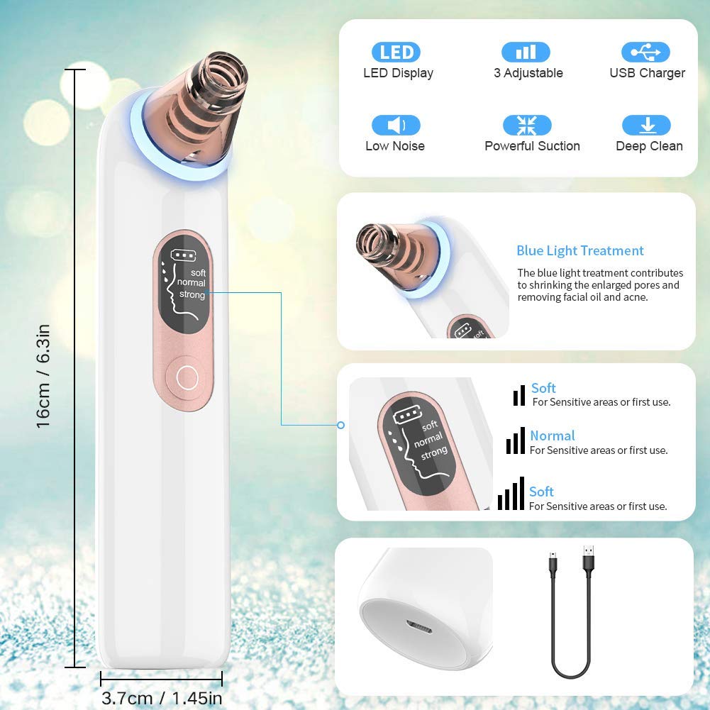 Blackhead Remover Pore Vacuum Cleaner - Electric Blackhead Cleaner Beauty Extractor, Comedo Removal 