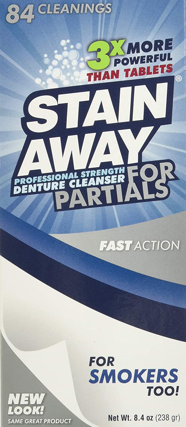 Regent Labs Stain Away Professional Strength Denture Cleanser for Partials, 8.4 Ounce
