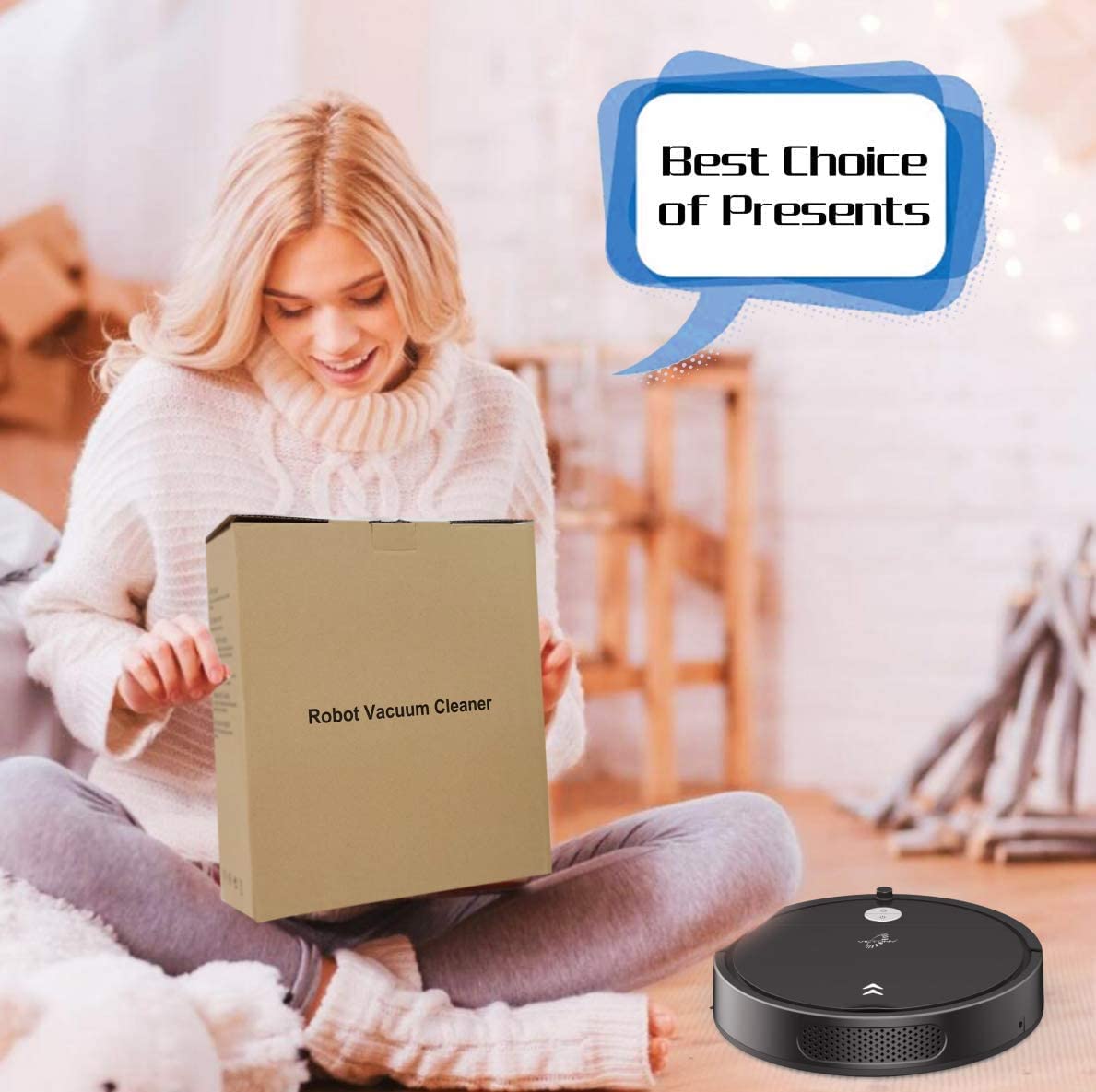 Robot Vacuum Cleaner with 360° Smart Sensor Protection, 2600mAh, 100mins Run Time, 6 Clean Modes, S