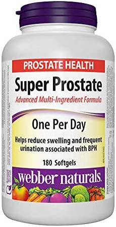 Webber Naturals Super Prostate Advanced Multi-Ingredient Formula, One Per Day, 180 softgels