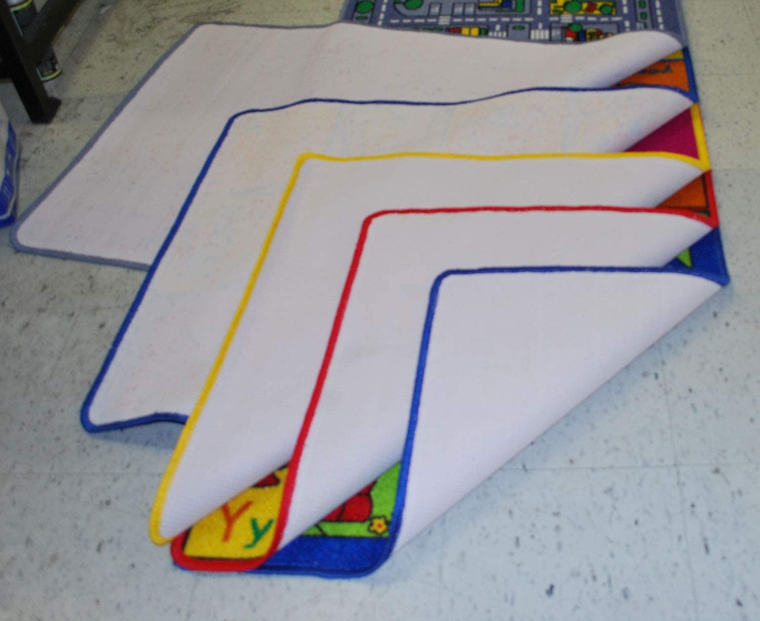 Kids Rug USA Map Area Rug 5x7 (Approx 4'11" X 6' 10") Non Slip Gel